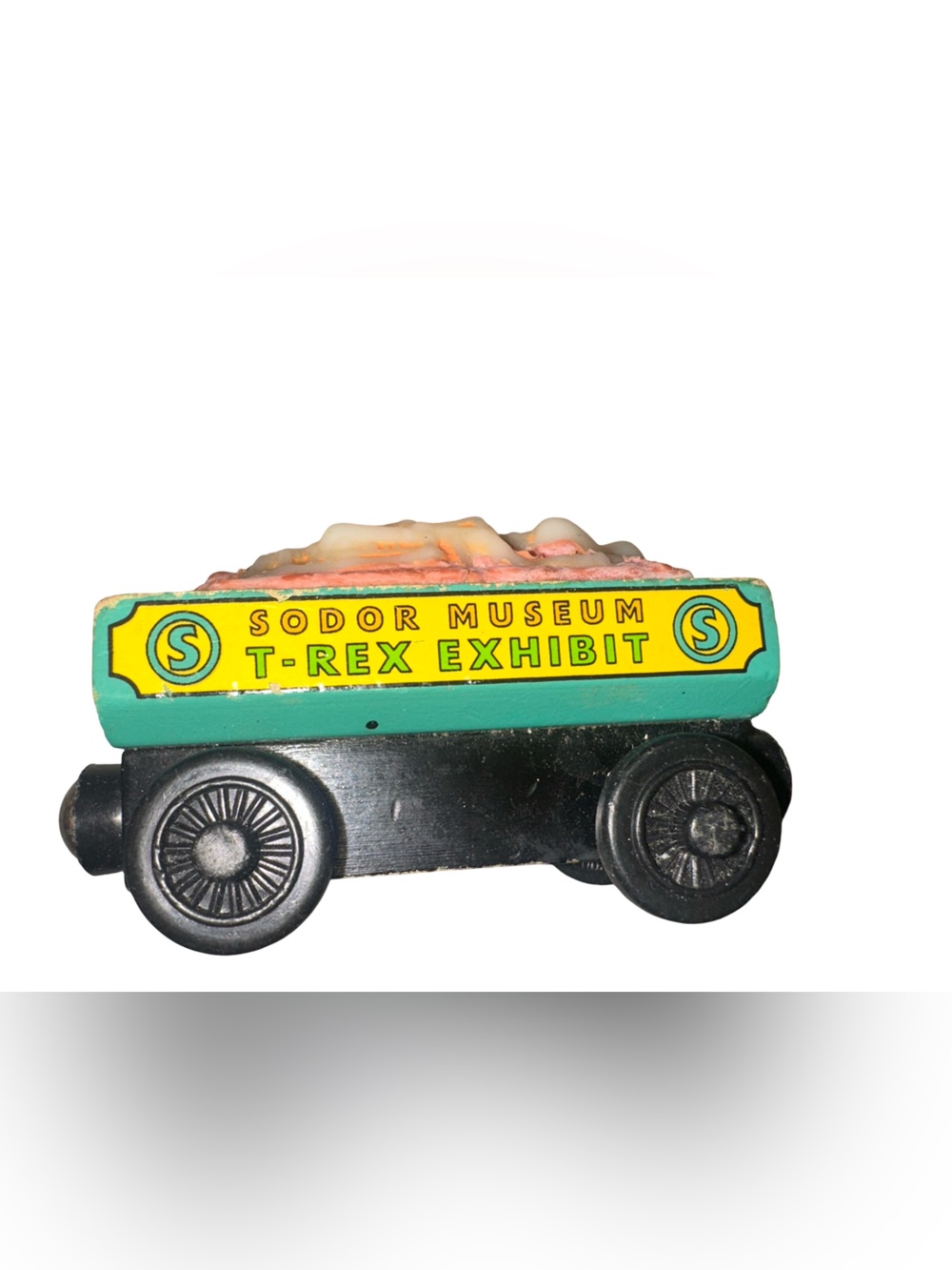 Retired Vintage Thomas & Friends Wooden Railway — Sodor Museum T-Rex Exhibit Car